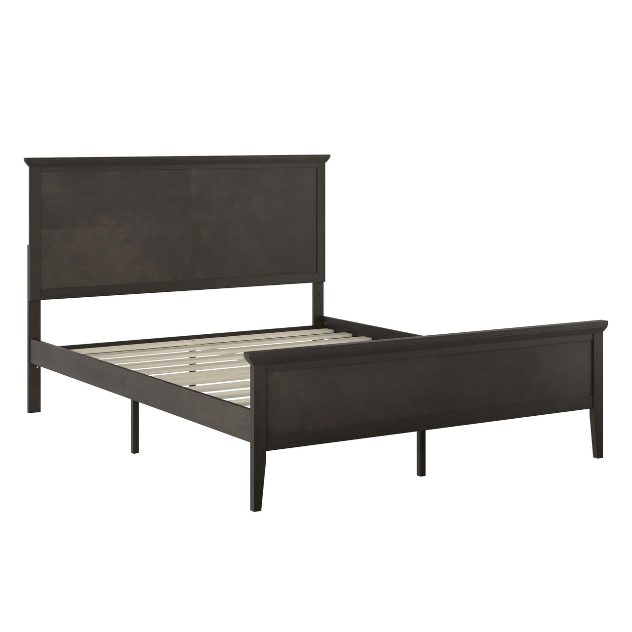Merrick Lane Norwich Solid Wood Platform Bed Frame with Slatted Foundation, Engineered Wood Headboard and Footboard